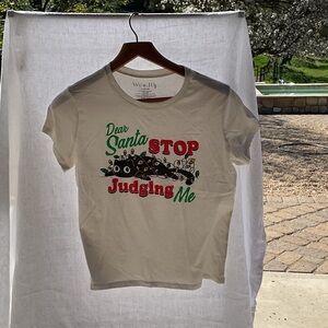 Wound Up White Kids "Dear Santa STOP Judging Me" Graphic Tee